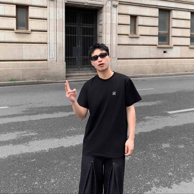 2025 New Summer Style Luo Yw Classic Chest Contrasting Logo Short-Sleeved T-Shirt Thin Loose Round Neck Versatile 2025 New Summer Style Luo Yw Classic Chest Contrasting Logo Short-Sleeved T-Shirt Thin Loose Round Neck Versatile