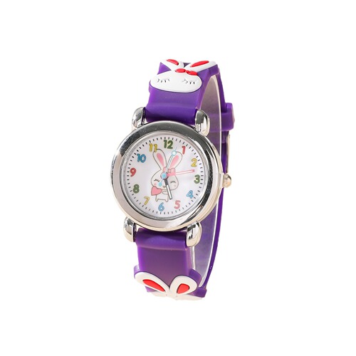 New Cute Cartoon Rabbit Silicone Quartz Watch for Kids, Boys and Girls, with Timer