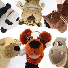 Animal Hand Puppet Panda Puppy Plush Toy Finger Puppet Kindergarten Stuffed Animal Finger Puppets Wholesale