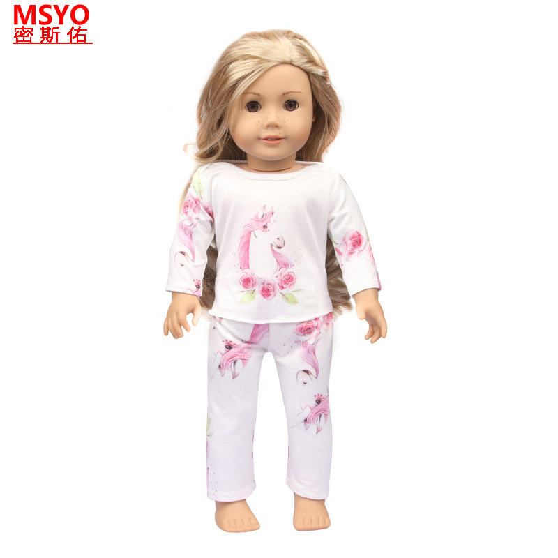 18 pulgadas American Girl muñeca pijamas 43cm xiafu muñeca ropa traje muñeca lindo camisón Pijamas