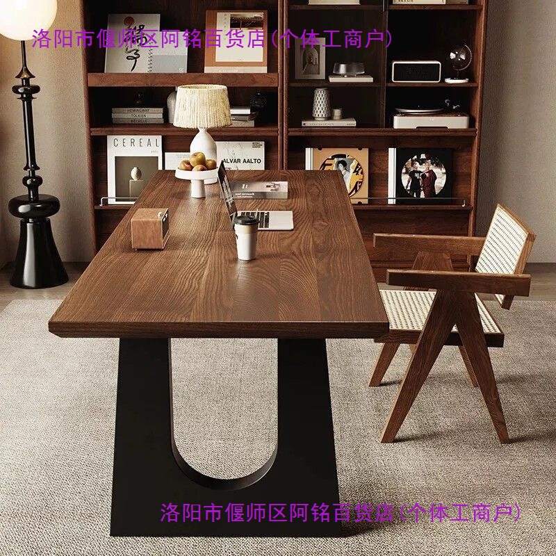 Solid Wood Large Board Double Computer Desk Desktop Bedroom Home Office Desk Large Long Desk Work Table Two-Person Gaming Desk