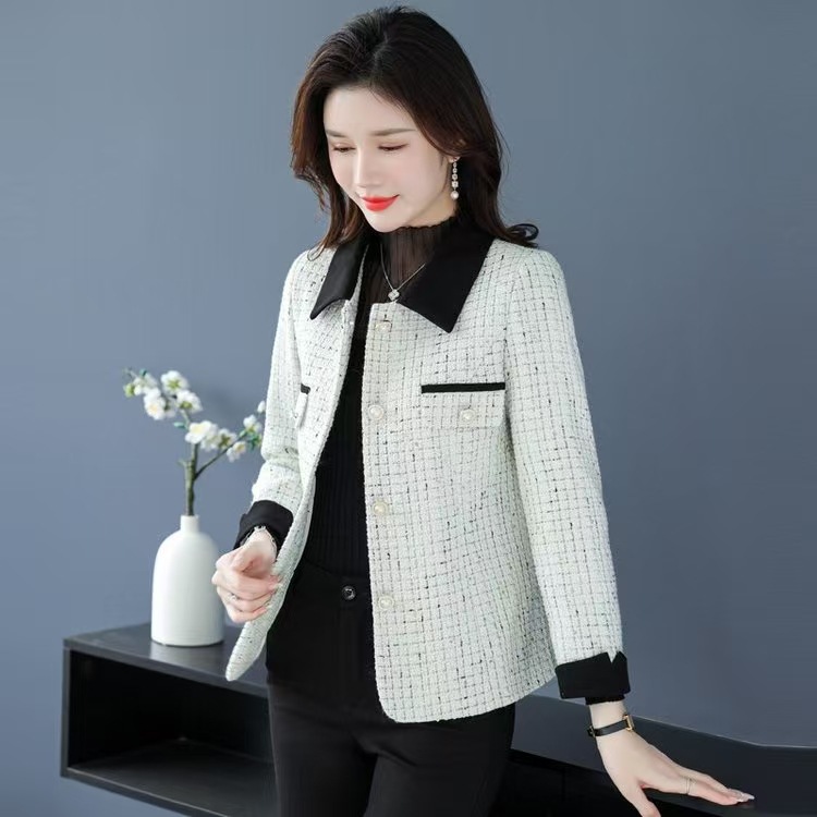 Dropshipping 2026 Women's New Spring and Autumn Short Chanel-Style Jacket, Elegant Versatile Casual Long-Sleeve Top