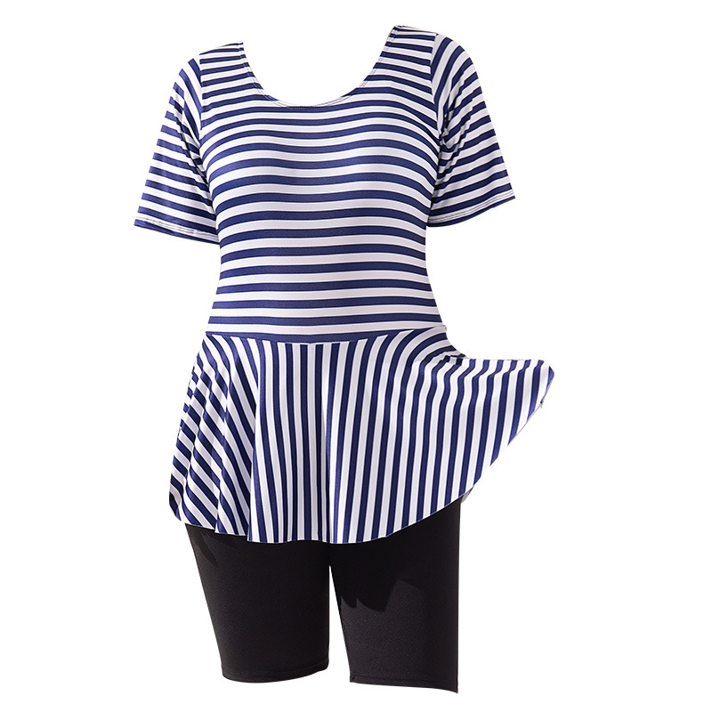 Traje de baño de una pieza para damas de mediana edad, tamaño extra grande, traje de baño de primavera caliente de adelgazamiento conservador de niña gordita