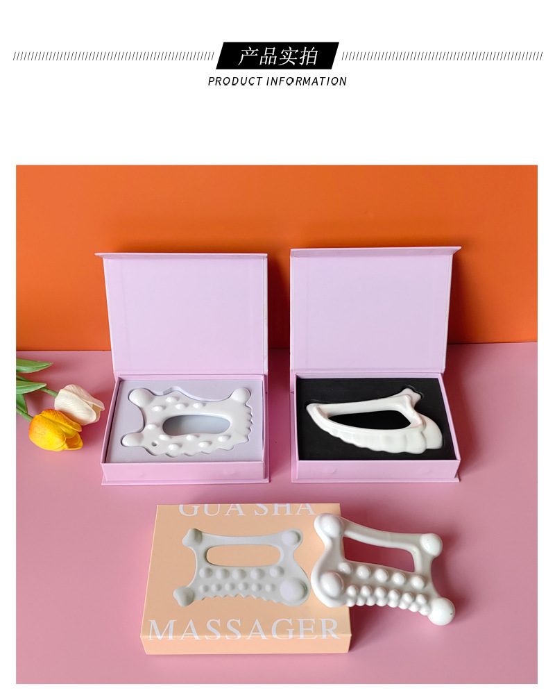 3D Roller Massageverpackung Box, kleine Lotusduschkopf Schachteln mit Schublade, Jade Gua Sha Platte, Magnetische Verpackungskartons