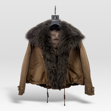 时尚休闲派克女冬季高端大气狐狸毛领鹅绒内胆加厚保暖KYA 004