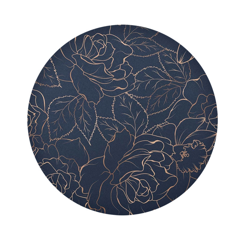 Transfronterizos Amazon temu Navidad lino redondo almohadilla de mesa de corte borde artesanía cocina almohadilla de mesa de comedor