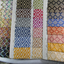 PP草菱形格编织布 草席纹PP草编波浪纹色织条纹草编手袋箱包面料