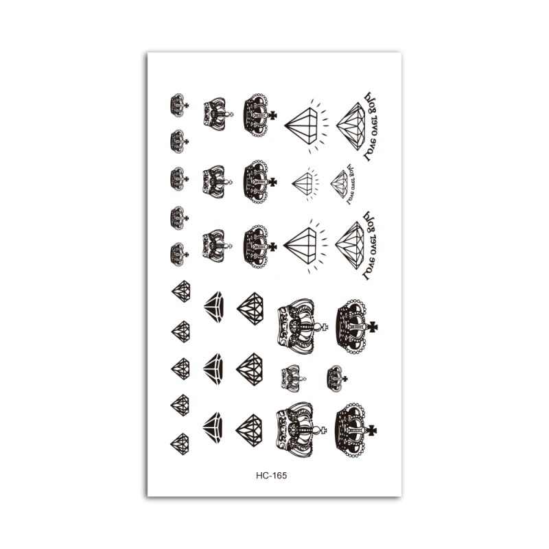 Водонепроницаемые временные татуировки, наклейки 105×60 мм, assorted HC pattern sheets (много дизайнов)