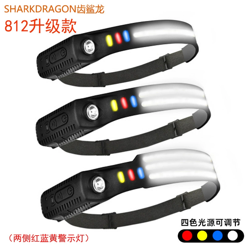 Трансграничный силиконовый индукционный фары Type-C Зарядка езда на открытом воздухе Рыбалка красный желтый синий белый свет Предупреждающий светодиодный фары