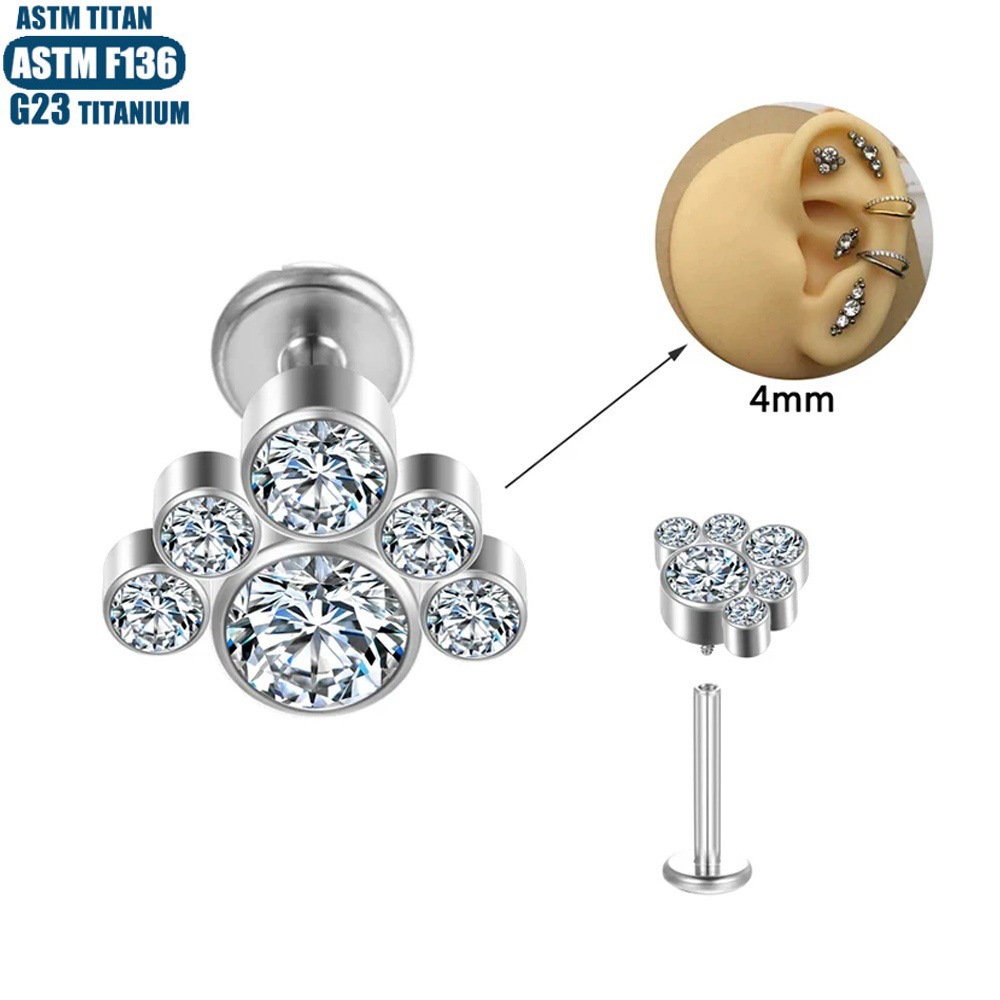 Pointed titanium steel lip stud product view