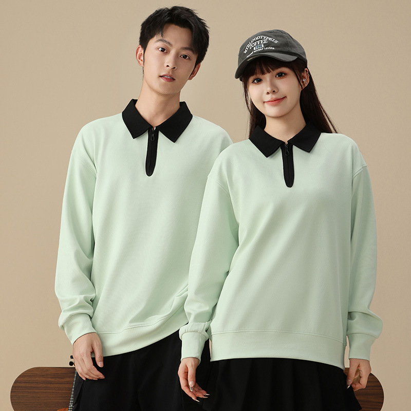 T-shirt ample à manches longues tendance automne sweat-shirt vêtements supérieurs pour hommes, nouveau style avec col à revers à l'extérieur et décontracté_voghion.com