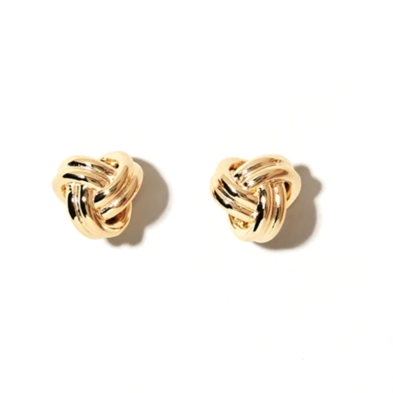 Simple Geometric S925 Silver Needle Retro Twist Copper Earrings Wholesale display picture 1