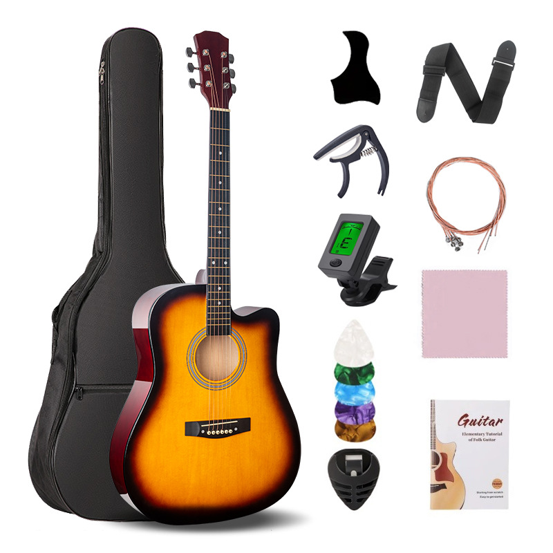Una guitarra de balada de 41 pulgadas Amazon principiantes estudiantes principiantes ausentes de ángulo matte brillante guitarra de madera de tiles image 14