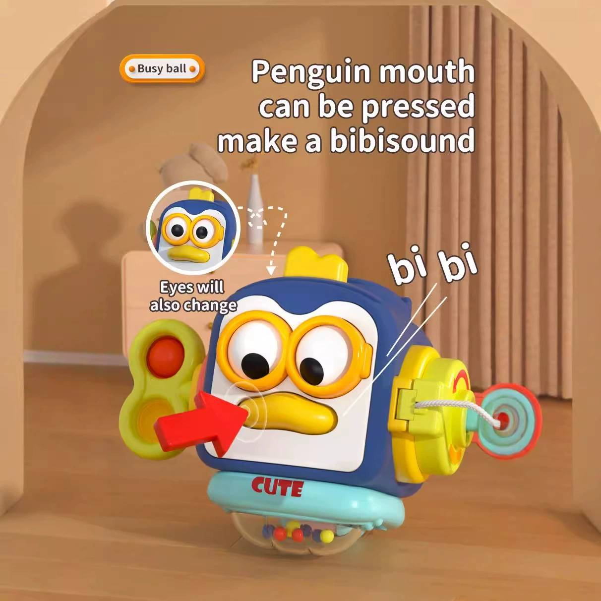 Grabber Montessori для младенцев, игрушка, раннее развитие, пингвин