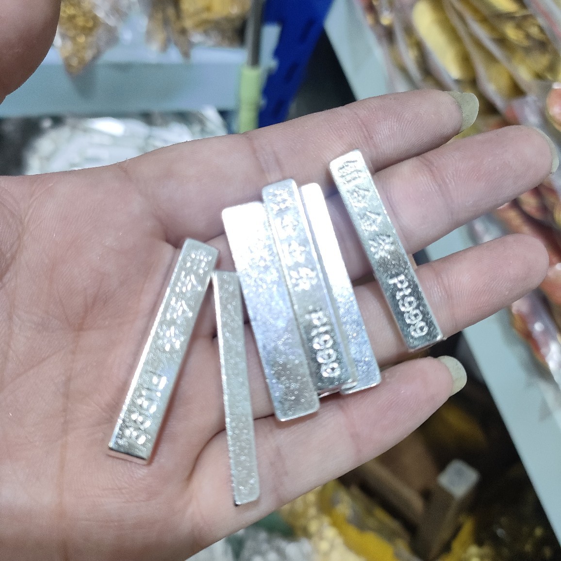 合金仿铂金金条摆件公司开业新房乔迁聚宝盆银条银砖工艺品摆件