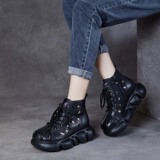 以一 Martens, кожаные ретро дышащие летние короткие сапоги, ботинки, воловья кожа, мягкая подошва