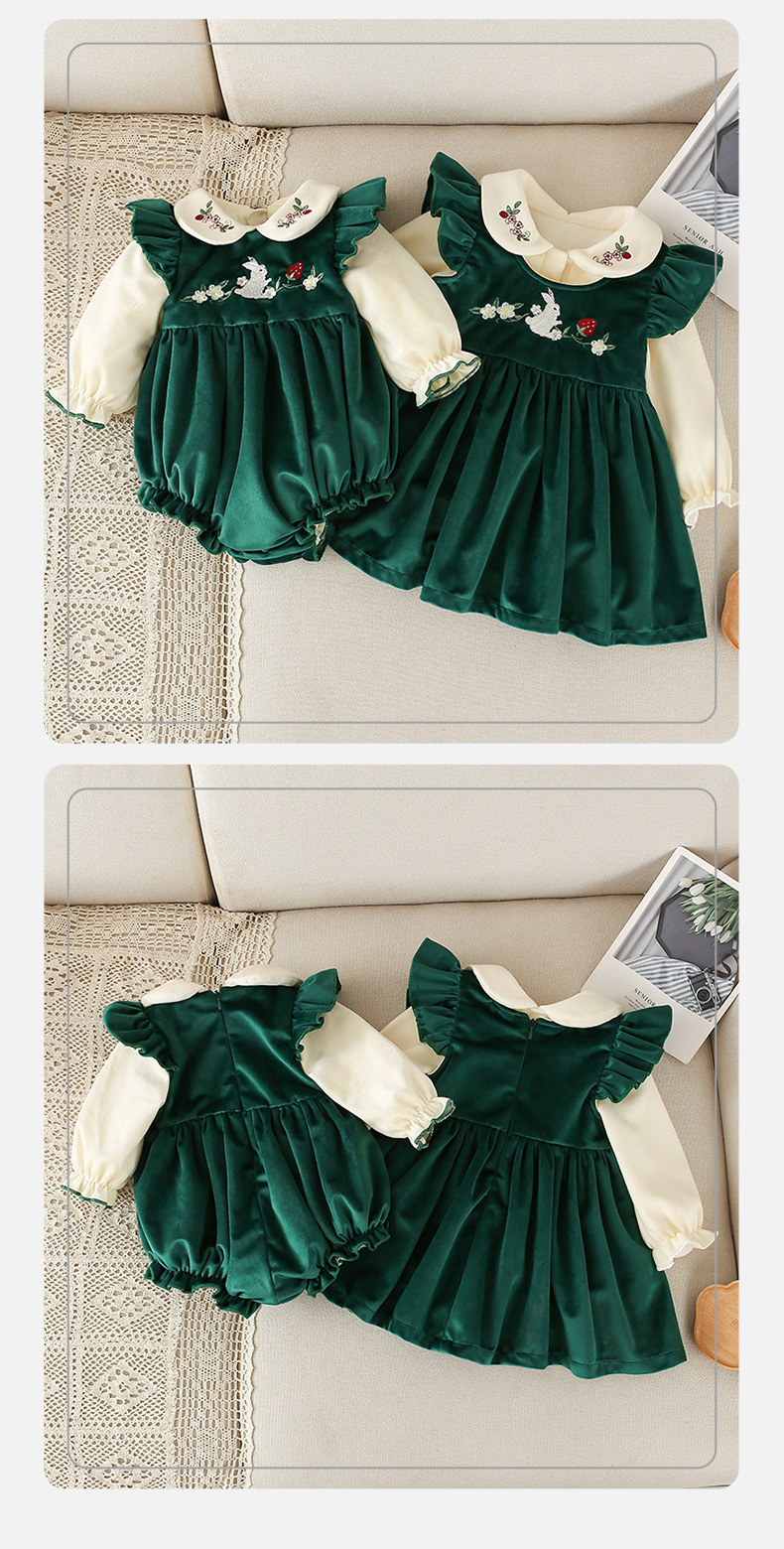 Detail of the Velvet Baby Dress