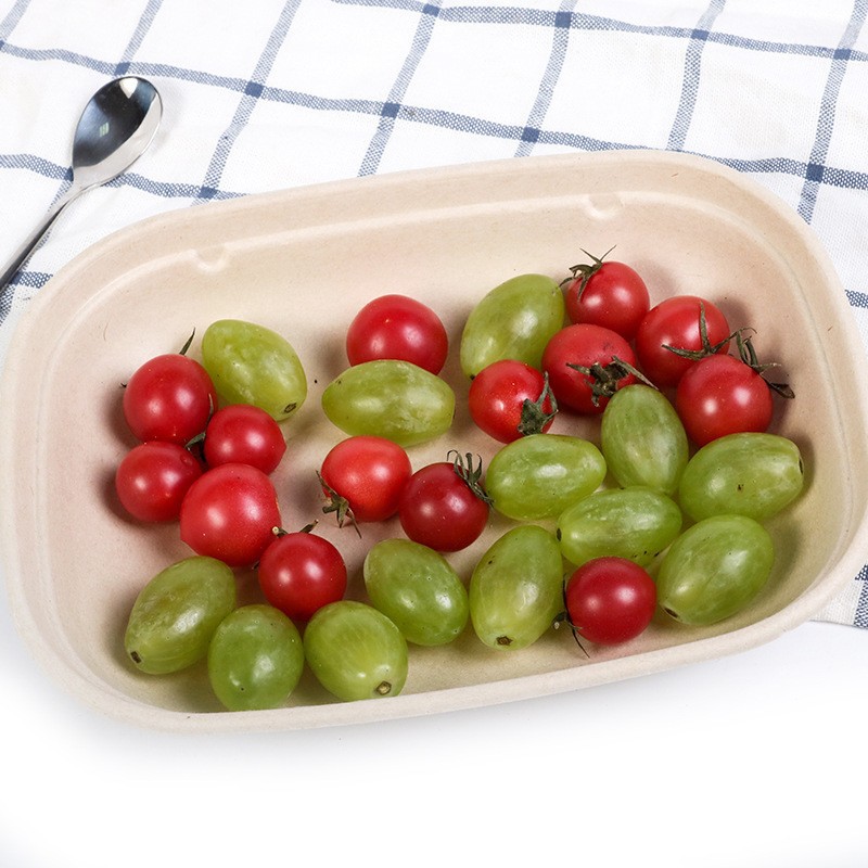 Caja de embalaje desechable para llevar en forma de U caja de almuerzo pulpa degradable caja de comida rápida ensalada de comida ligera caja de almuerzo bento