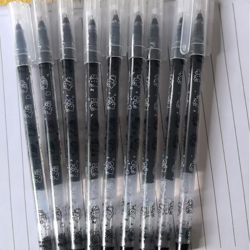 自己啓発 kt 猫 大容量筆ペン ニードルチップ 0.5 速乾性ゲルペン 試験用黒ペン 宿題アーティファクト|undefined