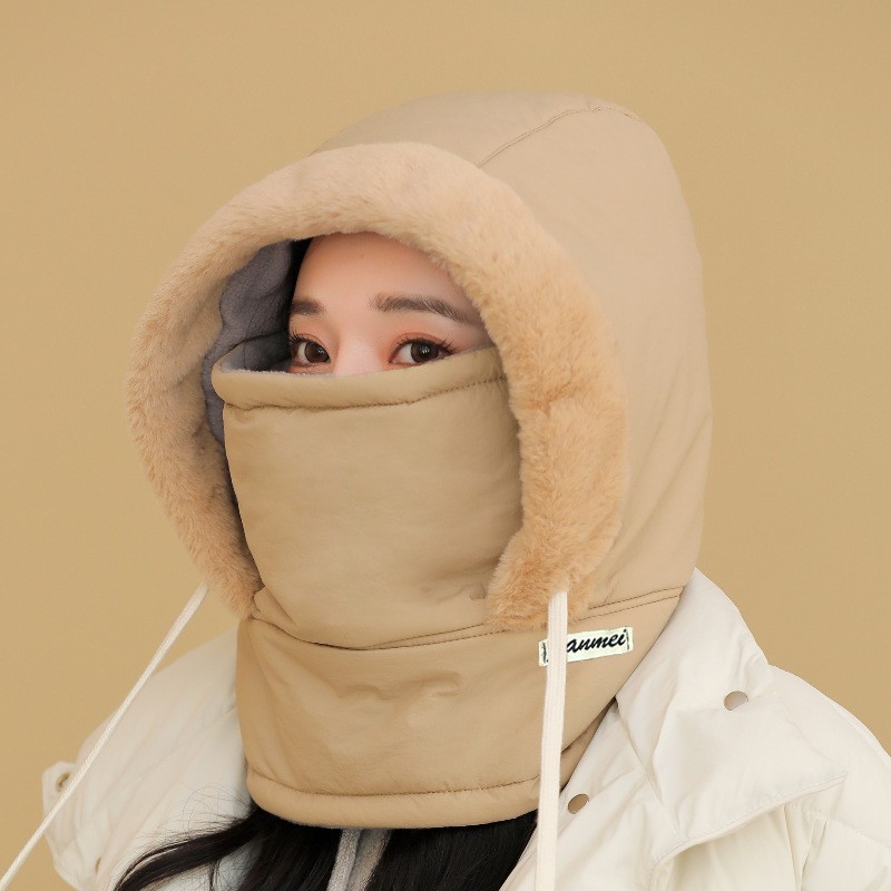 雷锋帽加绒加厚护耳防寒面罩围脖一体滑雪防风骑行现货冬季帽新款|undefined