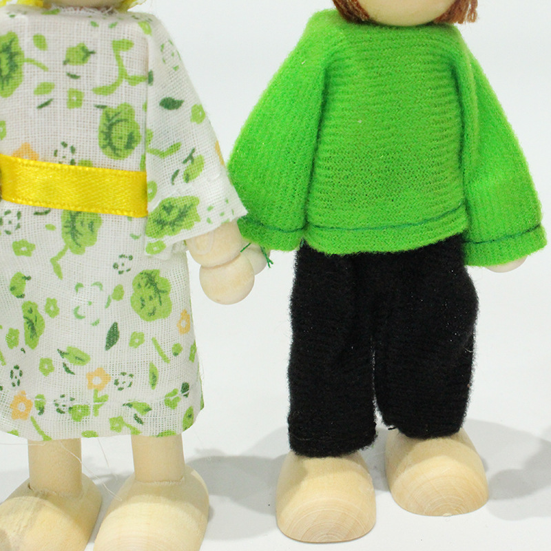 Muñecas de familia 8 muñecas de madera muñecas de familia juguetes para bebés muñecas articulaciones móviles