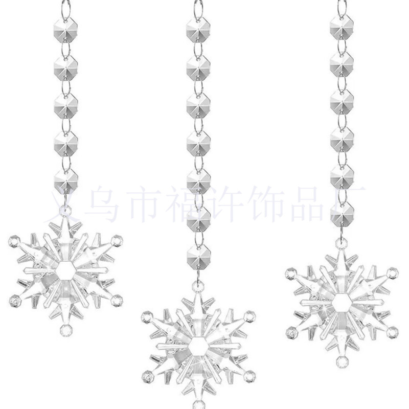 32個のクリスマスツリー装飾品透明アクリル雪クリスマスツリー鹿雪だるま氷柱クリスマス装飾ストラップ|undefined