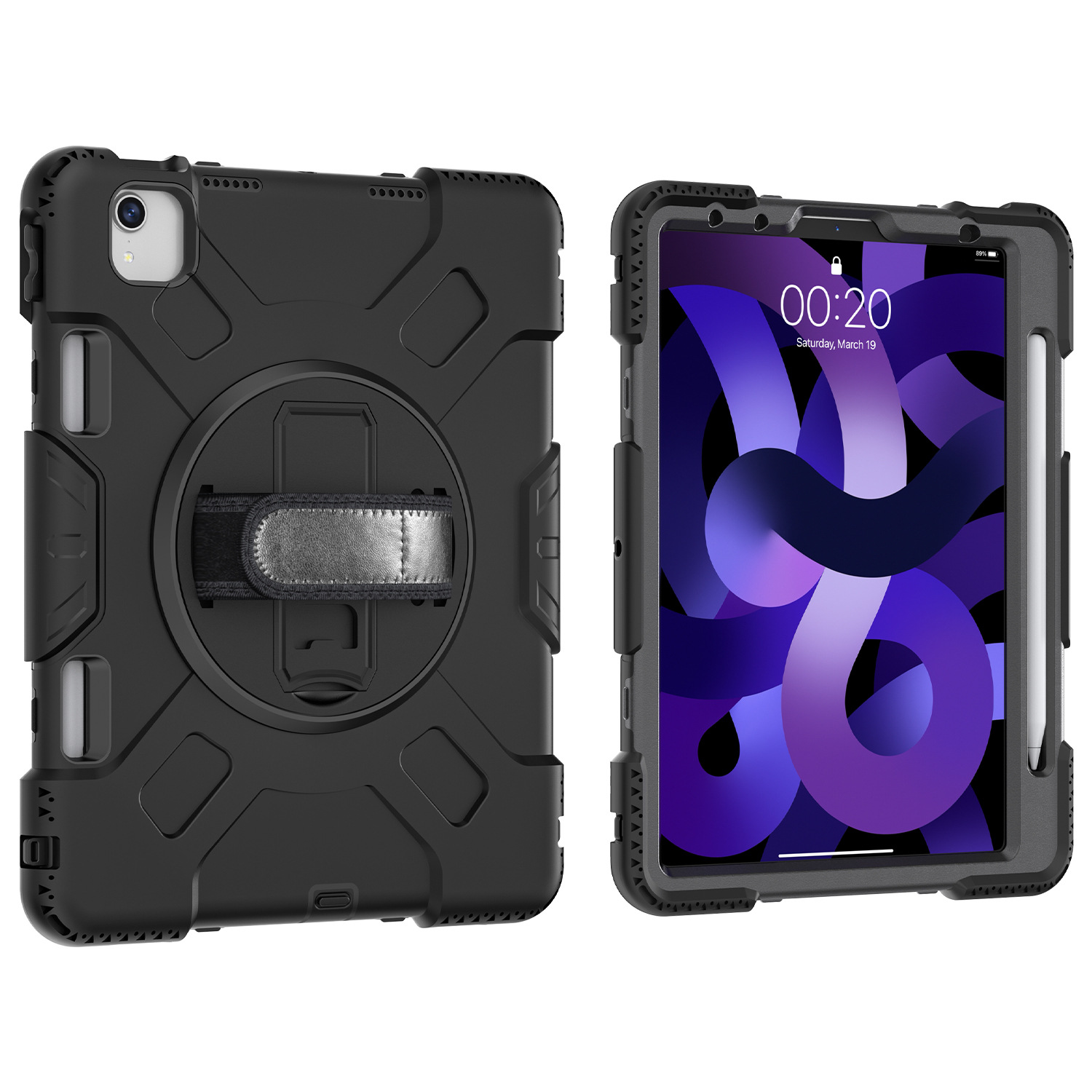 Aplicable a la funda protectora de la tableta de Apple Samsung con la caja protectora de la tableta del silicón air5 DE LA anti-caída de la ranura tres de la pluma con el soporte