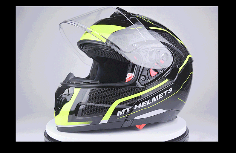 Spanish MT Motorcycle Flip-Up Helmet, Dual Lens, Summer