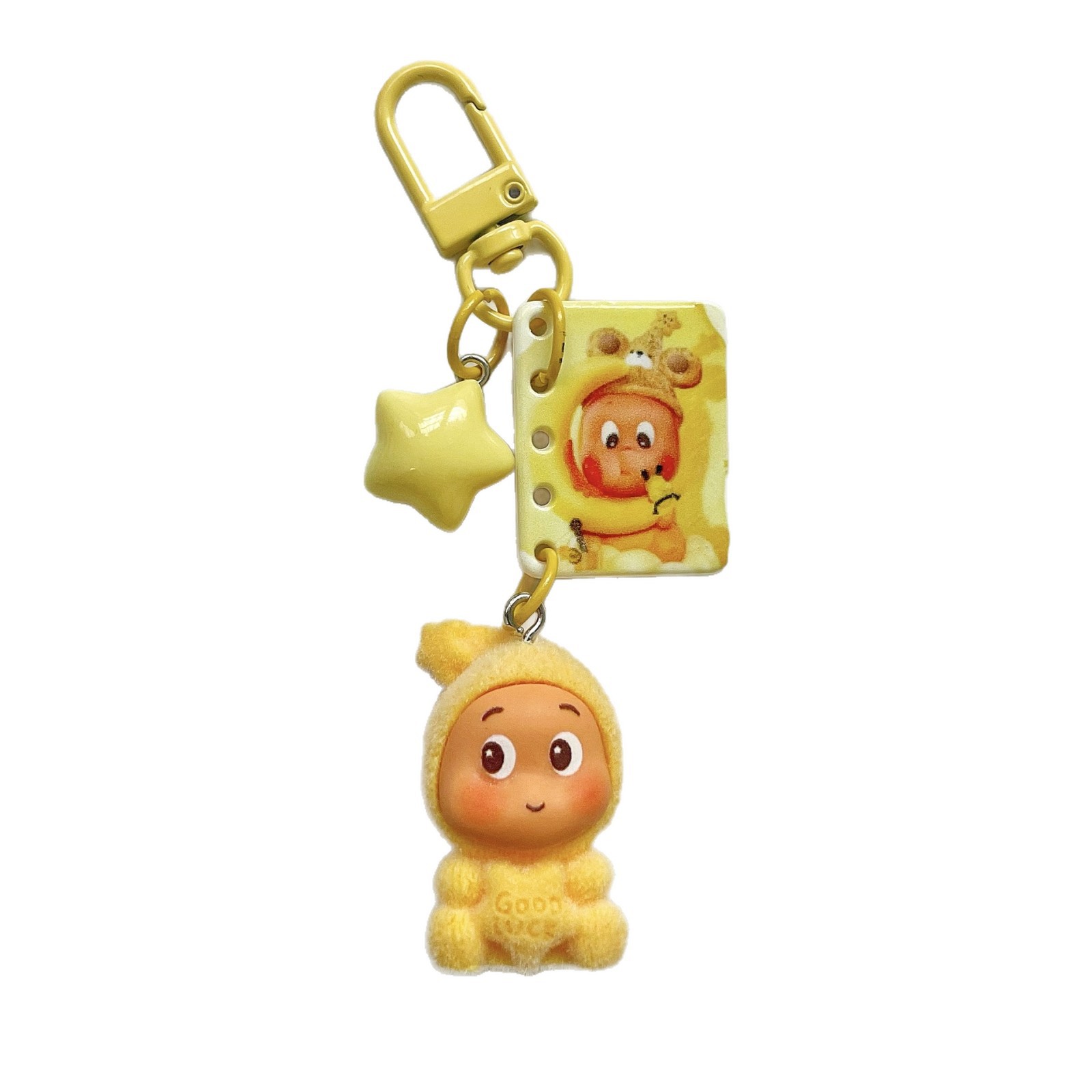 Accesorios de llavero de dibujos animados flocado de estrellas DIY colgante de resina muñeca decorativa colgante de mochila