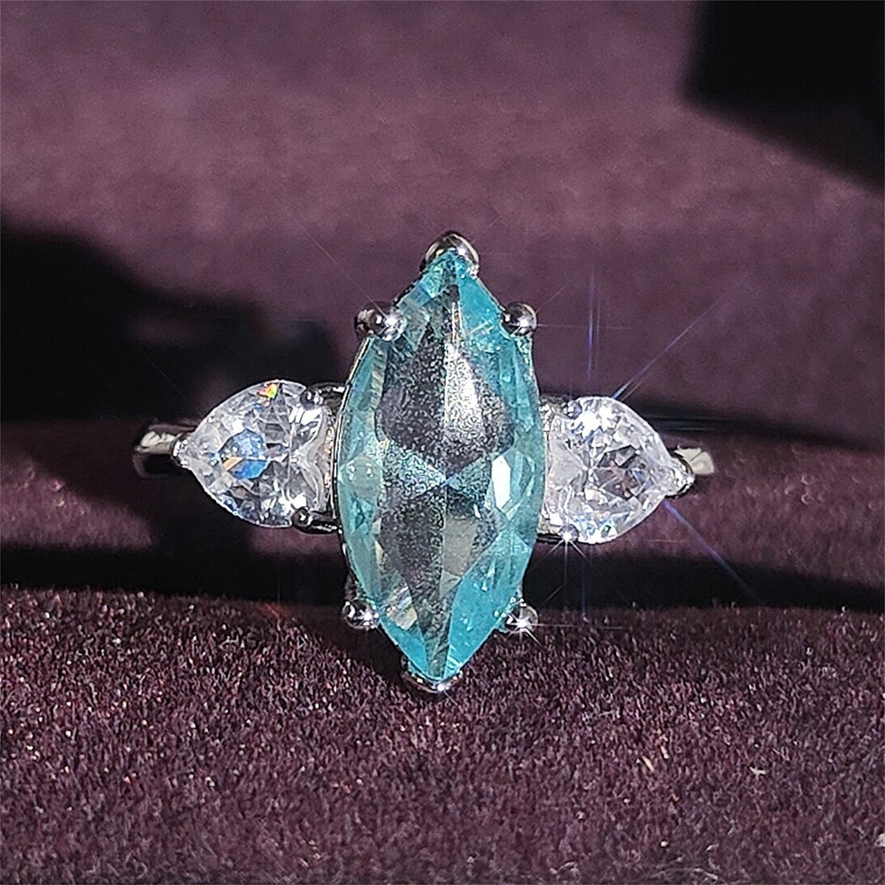 Fashion Geometric Copper Inlay Zircon Rings 1 Piece