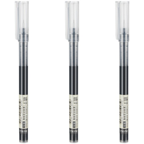 Gel Pen 0.5mm Medium Ink Pen Large Capacity Quick Dry Exam Signature Pen for Students Office Use Black Water Pen