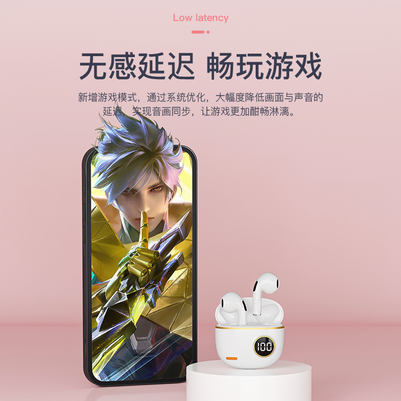 Nuevos auriculares Bluetooth transfronterizos TWS mini retro LED medio auriculares deportivos de gran potencia al por mayor