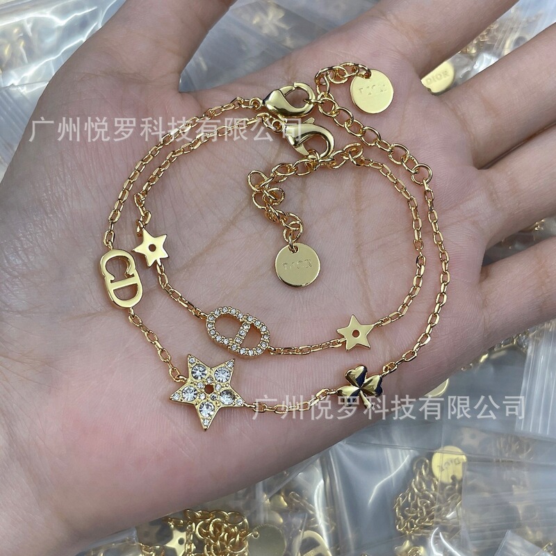 Real Shot of Dijia's High-Quality Two-In-One Letter Cd Star Bracelet for Women, Fashionable Double-Layer Bracelet for Women, Factory Direct Sale Real Shot of Dijia's High-Quality Two-In-One Letter Cd Star Bracelet for Women, Fashionable Double-Layer Bracelet for Women, Factory Direct Sale