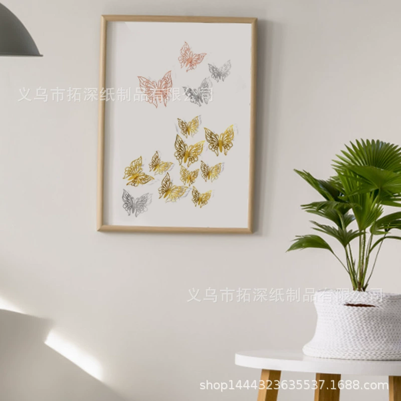 Серебряные трехмерные двусторонние металлические украшения на стену, 3D