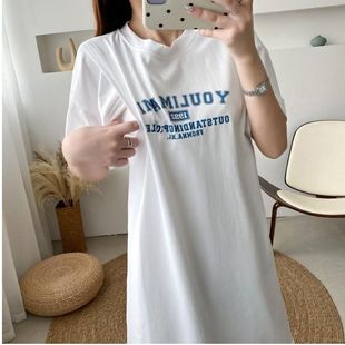 Maternity clothes nursing T-shirt summer clothes dress mid-length summer nursing top hot mom postpartum outer wear nursing clothes