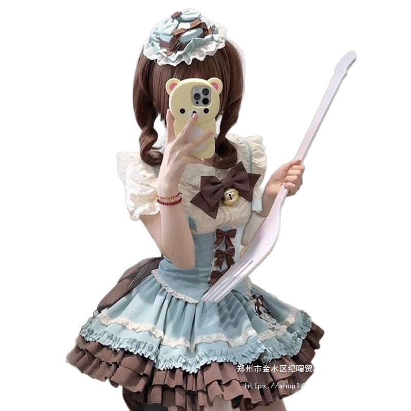 薄くてカラフルな甘い女の子のかわいいショートスカートロリータウエスト痩身エレガントプリンセススカート夏|undefined