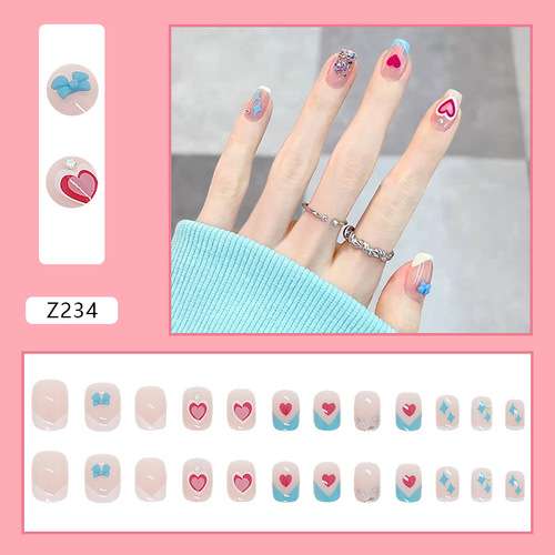 Wearable nail patches, diamond style, wearable nails, internet celebrity popular nail art patches, finished fake nails, ultra-thin nails