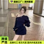 夏季女春斜肩法式连衣裙