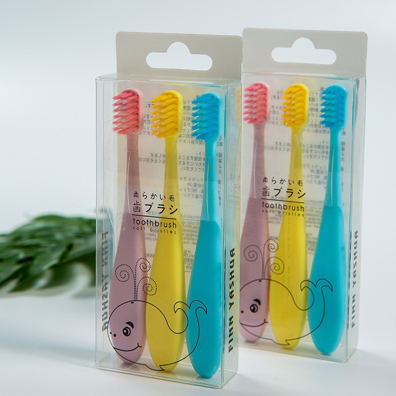 Macaroon toothbrush children Chubby Toothbrush 3 Japanese baby Handle Small head Soft fur Manufactor wholesale