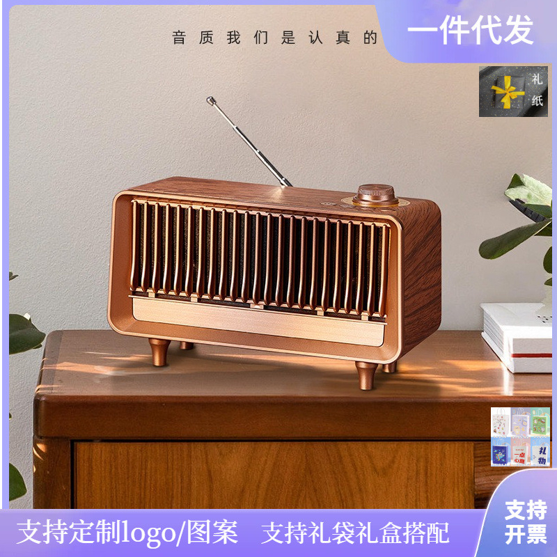 크로스보더 B3 레트로 무선 우드 그레인 블루투스 스피커 창의적인 야외 라디오 USB TF 카드 서브우퍼 소형 스피커