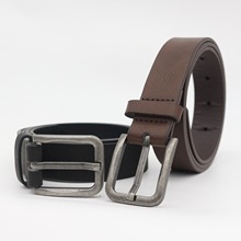 跨境亚马逊ins风复古腰带 男士针扣休闲仿复古宽牛仔皮带厂家批发