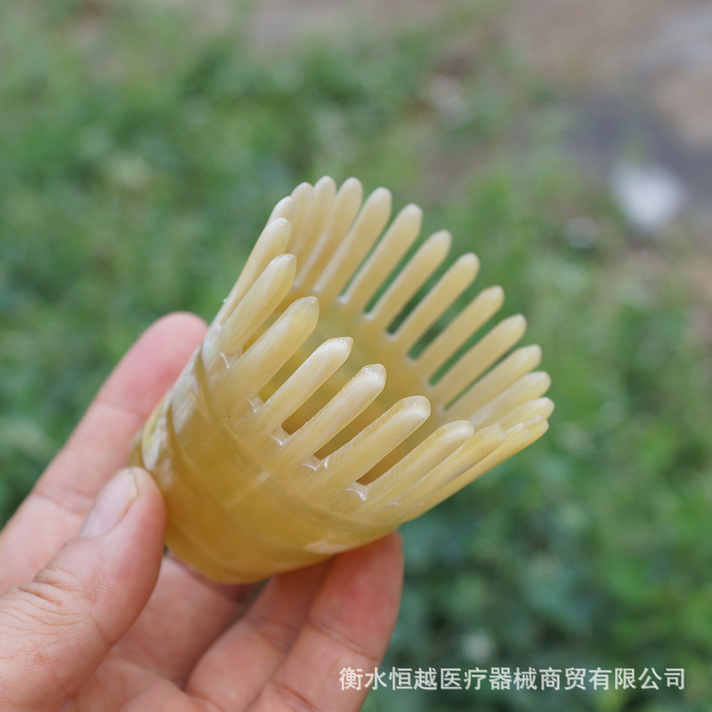 圆筒牛角梳子天然正品洗头梳女头部经络按摩梳牦牛头皮头疗防脱发|undefined