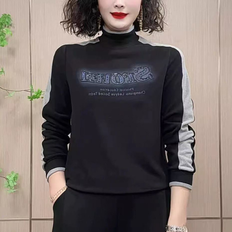 【300G Australian Wool Double-Sided Fabric, 65% Viscose, 27% Polyester, 8% Spandex】Fashionable and Versatile Double-Sided Wool Warm Top for Middle-Aged Moms 【300G Australian Wool Double-Sided Fabric, 65% Viscose, 27% Polyester, 8% Spandex】Fashionable and Versatile Double-Sided Wool Warm Top for Middle-Aged Moms
