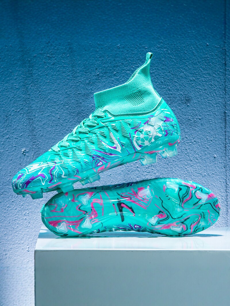Zapatos de fútbol de clavos transfronterizos de alto impacto para niños y niñas, zapatos de entrenamiento antideslizantes transpirables para adultos, zapatos deportivos de competición de clavos largos