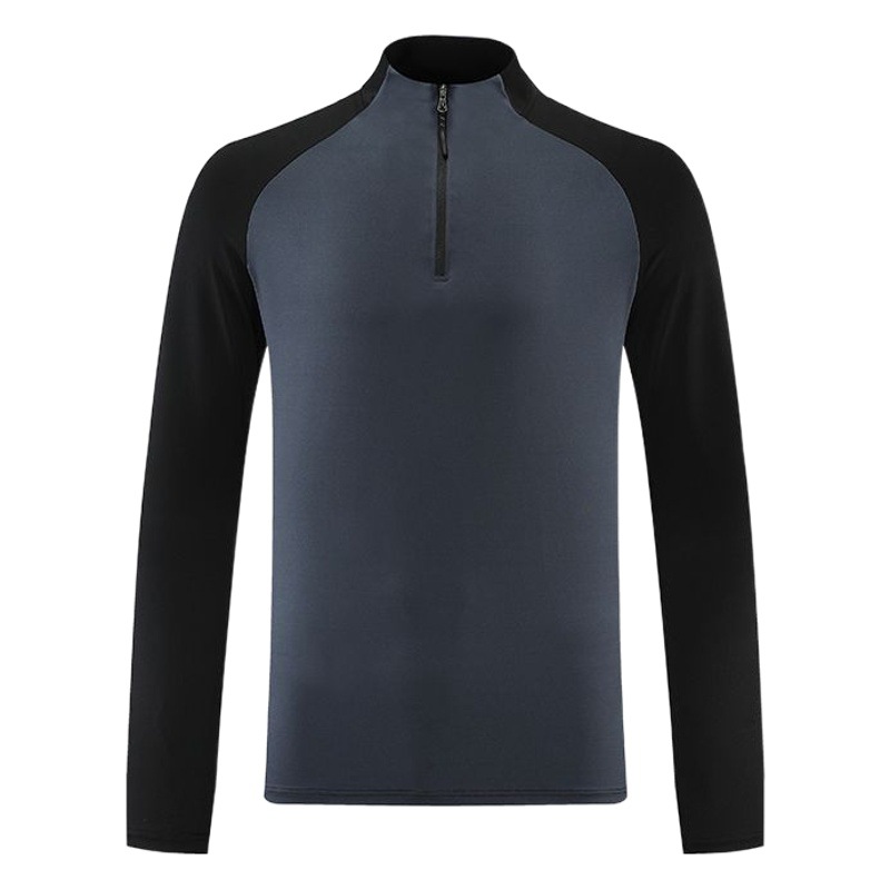 2022 otoño de los hombres corriendo casual cremallera entrenamiento de manga larga transfronteriza de secado rápido collar de pie deportes fitness correr ropa moda