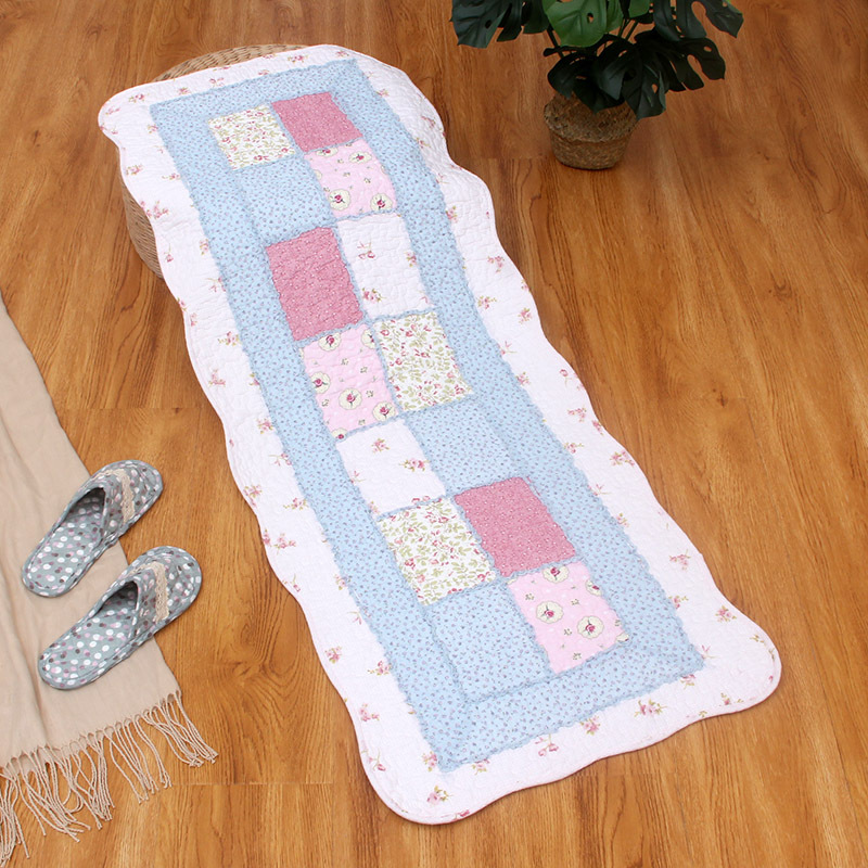 Korean Cotton Bedside Mat, Door Mat, Fabric Quilted Anti-Slip Patchwork Living Room Mat [Small Wholesale]