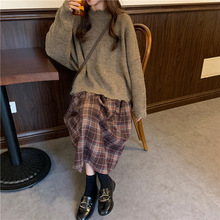 慵懒风套头毛衣女装秋冬季外穿2025新款复古长袖毛线衣裙子两件套
