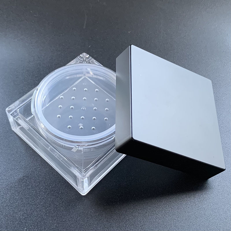 厂家直供网红电商大容量分装膏霜胡椒盒注塑喷漆喷镀方形散粉空盒