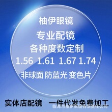 非球面防蓝光树脂玻璃PC变色太阳镜镜片批发配镜超轻近视偏光超薄