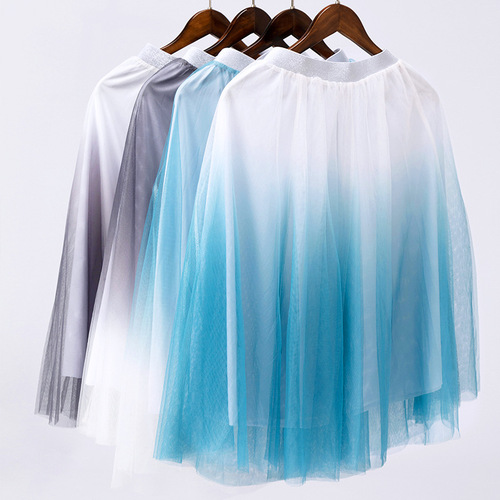 Modern square dance clothing new mesh gradient skirt basic training ballet training clothing adult dance performance clothing